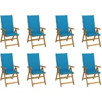 vidaXL Klappbare Gartenstühle mit Kissen 8 Stk. Massivholz Akazie