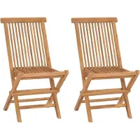 vidaXL Chaises de jardin pliantes 2 pcs. Bois massif teck