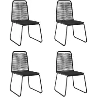 vidaXL Chaises de jardin 4 pcs. Poly rotin noir