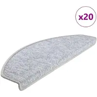 vidaXL Tapis d'escalier 20 pièces 65 x 24 x 4 cm Gris clair Demi-rond Grand