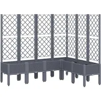 vidaXL Jardinière avec treillis bleu gris 160x120x142 cm PP