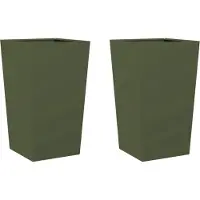 vidaXL Jardinières 2 pcs vert olive 45x45x75 cm acier