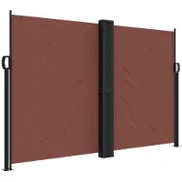 vidaXL Marquise latérale extensible brun 160x600 cm