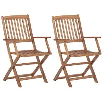 vidaXL Chaises de jardin pliantes 2 pcs. Bois massif acacia
