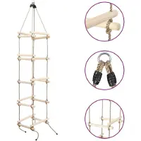 vidaXL Échelle de corde pour enfants 200 cm Bois
