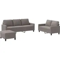 vidaXL Ensemble de canapés 3 pièces avec coussins Tissu Taupe