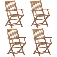 vidaXL Chaises de jardin pliantes 4 pcs. Bois massif acacia