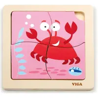 Vigatoys Viga 50146 Puzzle plat maniable - Crabe