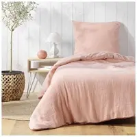 Douceur d'intérieur Parure en lin avec texture, ANGELIA, 140 x 200 cm, beige