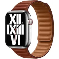 Apple Bracelet Leather Link Watch | 44/45/46/49 mm - Taille S/M - Umber