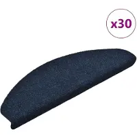 vidaXL Tapis d'escalier autocollants 30 pièces 65 x 21 x 4 cm Bleu marine Demi-rond Grand
