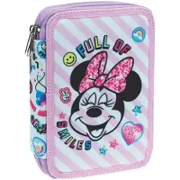 Disney Trousse à crayons rembourrée Minnie Smiles, à deux compartiments