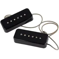 Lollar P-90 Soapbar micros à simple bobinage, manche et chevalet, noir (x2)