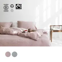 Yumeko - Drap housse - Lin Lavé - 140x200x30 - Rose