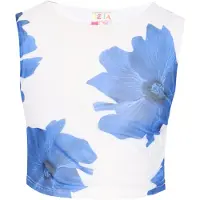 IZIA Haut turquoise / blanc