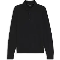BOSS Polo en maille en laine mérinos