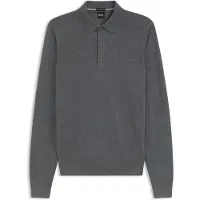 BOSS Polo en maille en laine mérinos