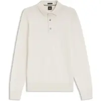 BOSS Polo en maille en laine mérinos