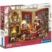 Clementoni Puzzle 1000 Noël Visite du Père Noël 81497