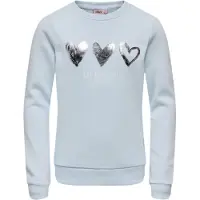 ONLY GIRLS Sweat-shirt 'KOGMARY' bleu clair / argent / blanc