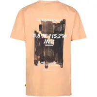 Petrol Industries T-Shirt orange clair / noir / blanc