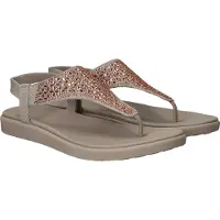 SKECHERS Tongs 'Meditation Luxe' greige / orange clair