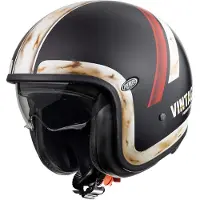 Premier Vintage DO O.S., casque à jet ,Mat Noir/Blanc/Rouge ,XS