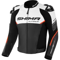 SHIMA Bandit 2.0 blouson en cuir perforé pour moto, blanc/noir/rouge, 52