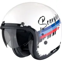 Scorpion Belfast Evo Adonis Blanc Rouge Bleu Casque Jet Taille XL