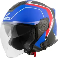 Bogotto H586 BT Illus Noir Rouge Bleu Bluetooth Casque Jet Taille M