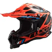 LS2 MX700 Subverter Stomp Fluo Orange Noir Casque Cross Taille S