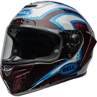 Bell Race Star DLX Flex Xenon, casque intégral ,Noir/Blanc/Bleu Clair/Rouge ,L