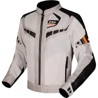 LS2 Veste textile pour moto LS2 Garda Air, pour femmes, couleur gris clair/orange, taille S