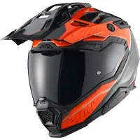 NEXX X.Wed3 Furka, casque d aventure ,Noir/Orange/Gris ,L