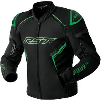 Rst S1 D3O, veste textile imperméable ,Noir/Vert Néon ,S