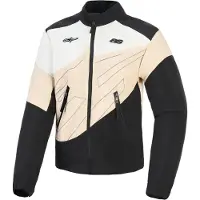 Alpinestars Veste de moto textile Stella Moshell pour femme, noir/blanc/beige, XL