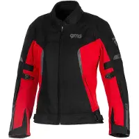 GMS Vega Femme Veste Textile Noire Rouge Imperméable Taille S