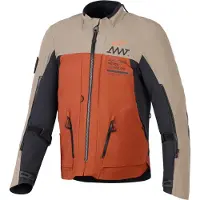 Alpinestars Veste textile imperméable AMT-8 Stretch Drystar XF pour moto, noire/marron/orange, taille L