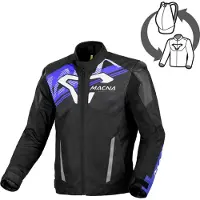 Sonstiges Veste textile imperméable Macna Sevent pour moto, noir/bleu/blanc, 2XL