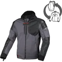 Macna Distec, veste en textile ,Gris Foncé/Noir ,XL