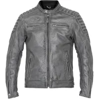John Doe Storm, veste en cuir perforé ,Gris Foncé ,4XL