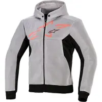 Alpinestars Sweat À Capuche Chrome Superairflow Black Mid Gray Red Fluo