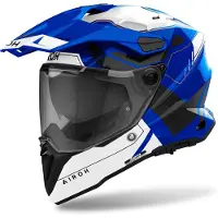 Airoh Commander 2 Reveal, casque d aventure ,Bleu/Blanc/Noir ,M