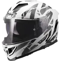 LS2 Casque LS2 FF818 Storm III Kaos, blanc/gris, XS (53/54)