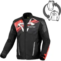 Sonstiges Veste textile imperméable Macna Sevent pour moto, noir/rouge/blanc, 2XL
