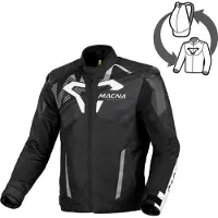 Macna Veste textile imperméable Macna Sevent pour moto, noir/blanc, taille L