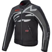 Alpinestars Axton blouson textile moto hydrofuge, noir/anthracite/rouge, 4XL