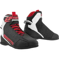 Bogotto Tokyo Perforé Noir Blanc Rouge Chaussures de Moto Taille 46