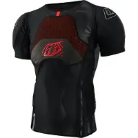 Troy Lee Designs Stage Ghost D3O SS, chemise protectrice unisexe ,Noir/Rouge ,XL