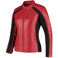 Rusty Stitches Donna Blouson en cuir de moto pour femmes